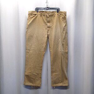 Dickies Carpenter's Pants 100% Cotton Beige Work Pants Men's 44x32 Cuffs Are Cut